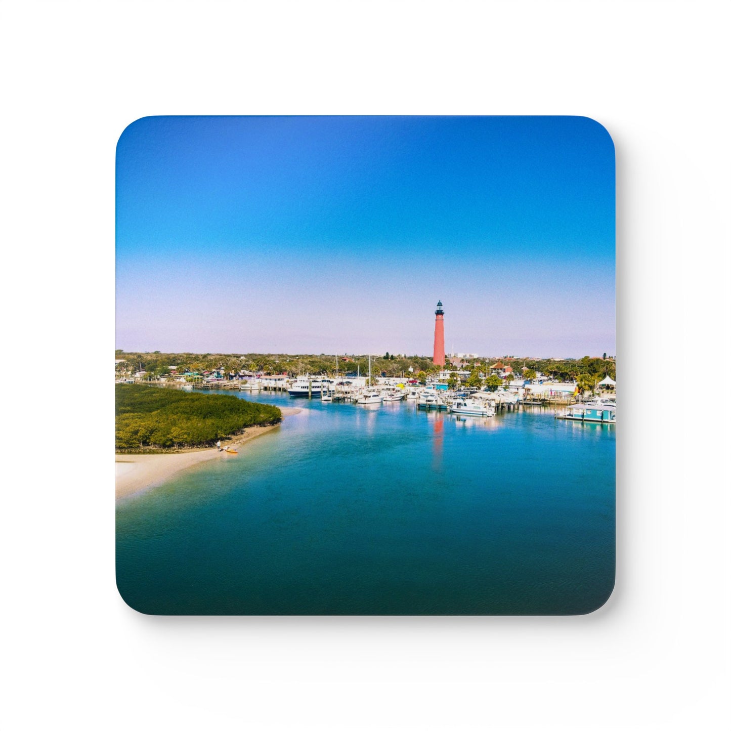 Ponce Inlet Lighthouse by Chasing Oz - Corkwood Coaster Set