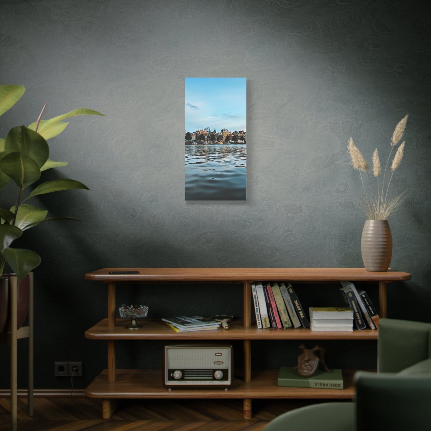 Amsterdam Canal Twilight by Chasing Oz - Stretched Canvas Print