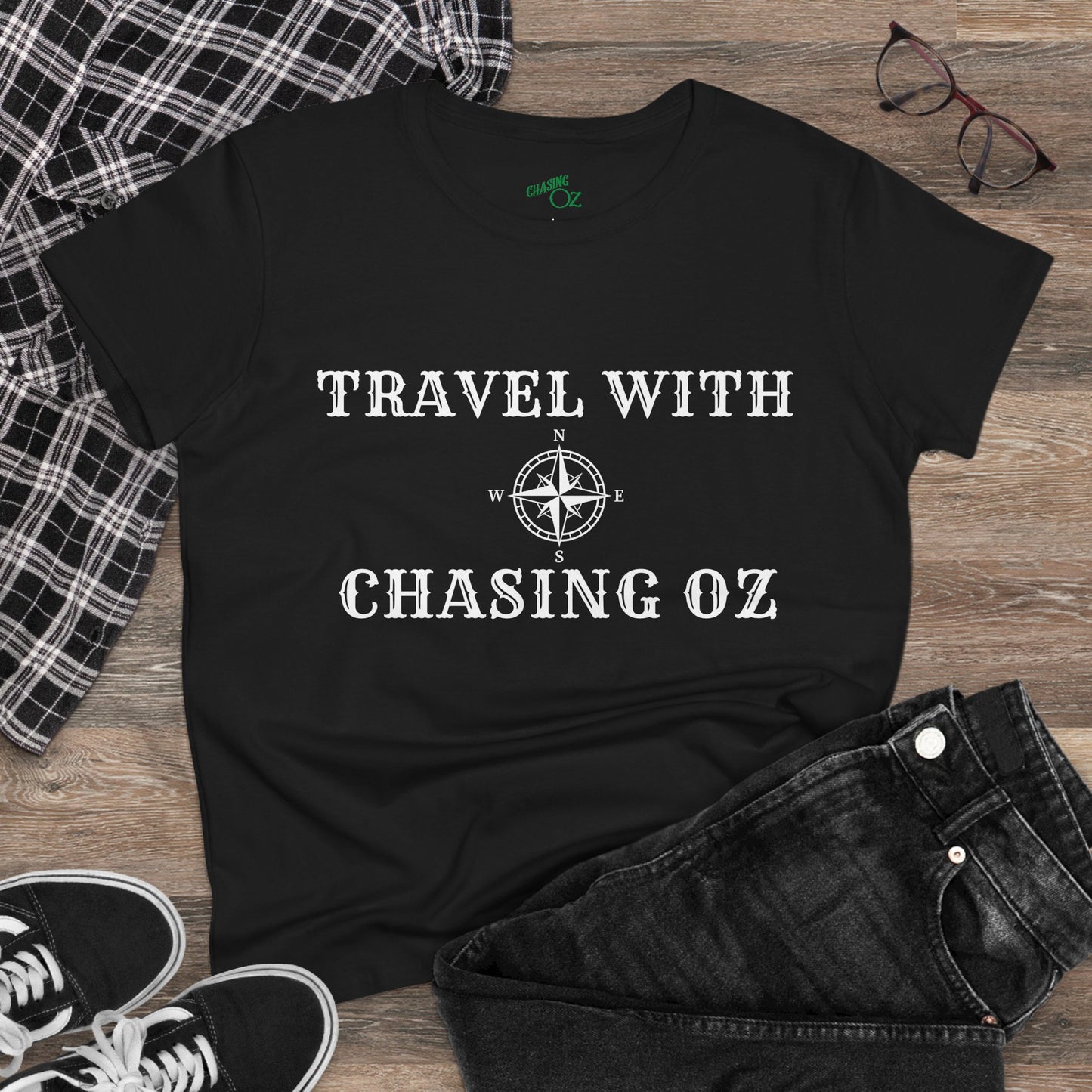 Travel with Chasing Oz - Womens Cotton Tee