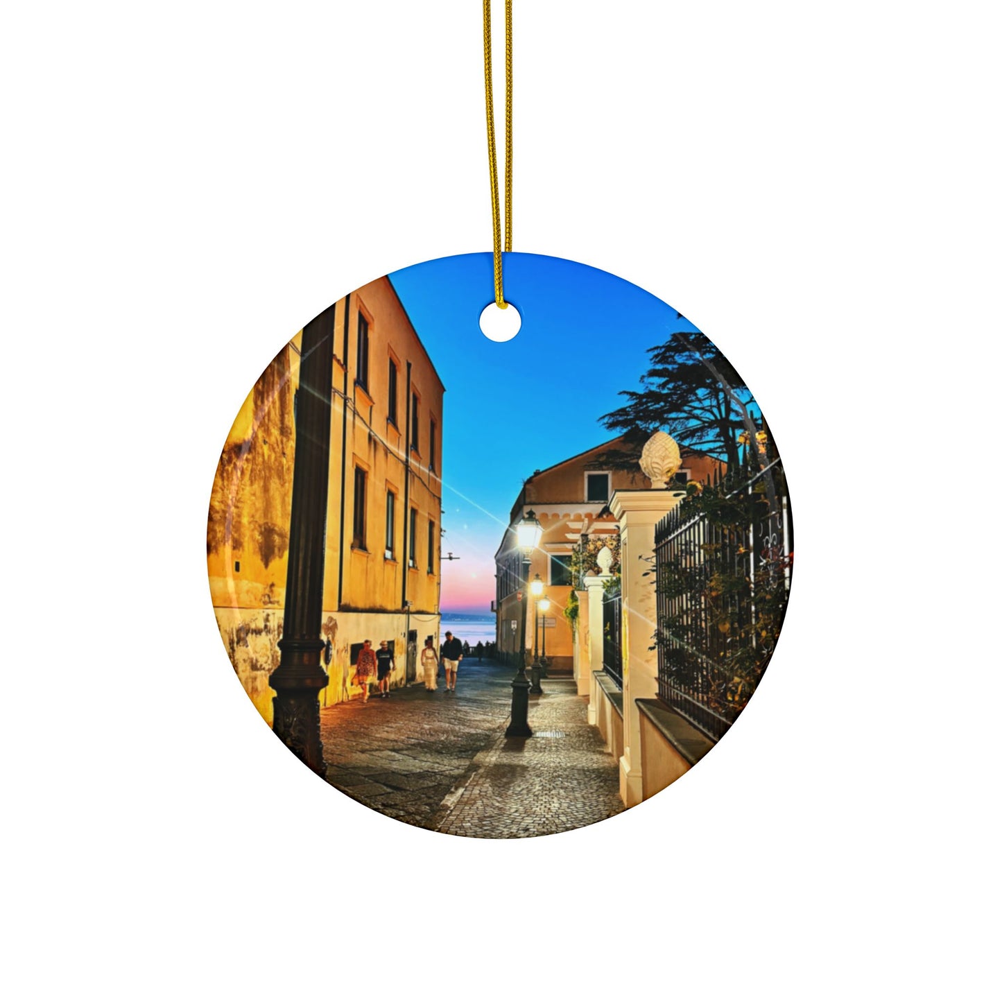 Sorrento Sunset by Chasing Oz - Double-sided Ceramic Ornaments