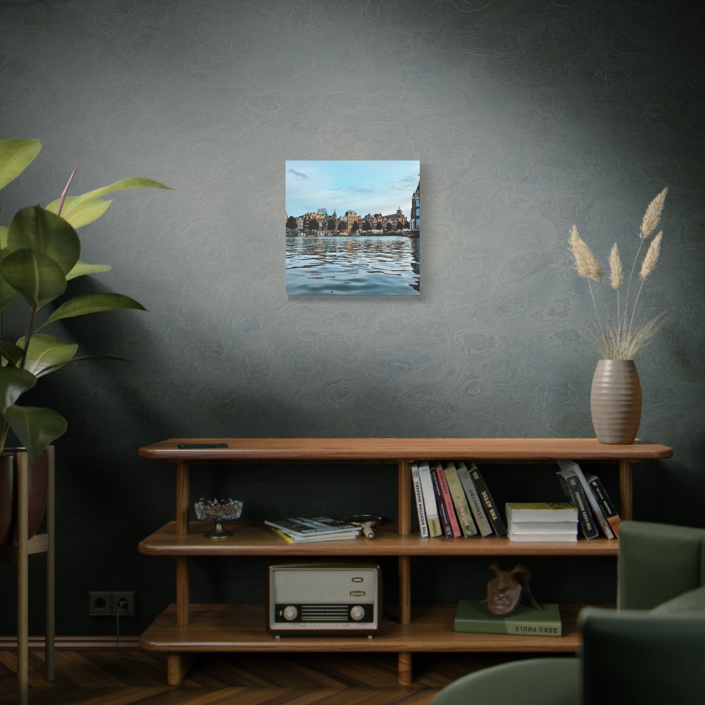 Amsterdam Canal Twilight by Chasing Oz - Stretched Canvas Print