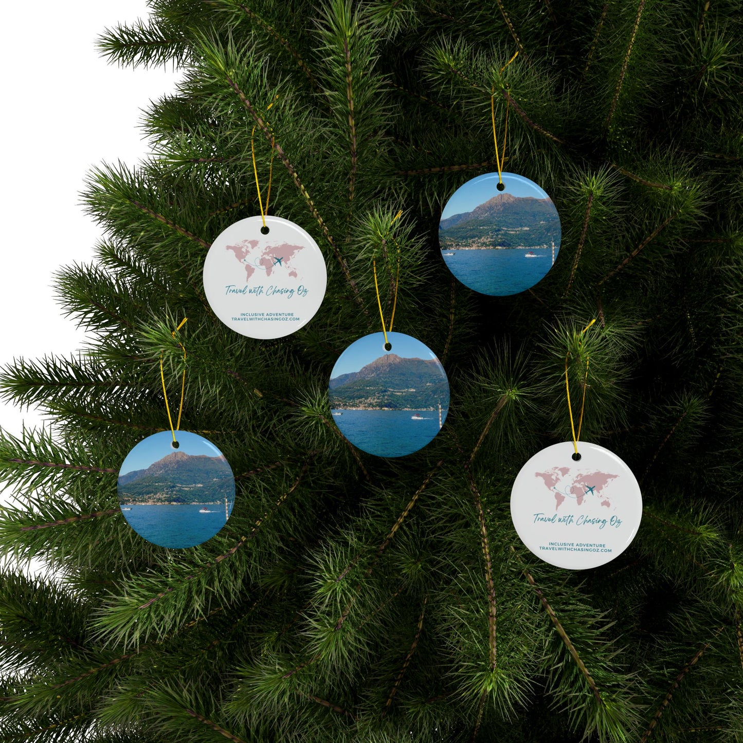 Lake Como by Chasing Oz - Double-sided Ceramic Ornaments