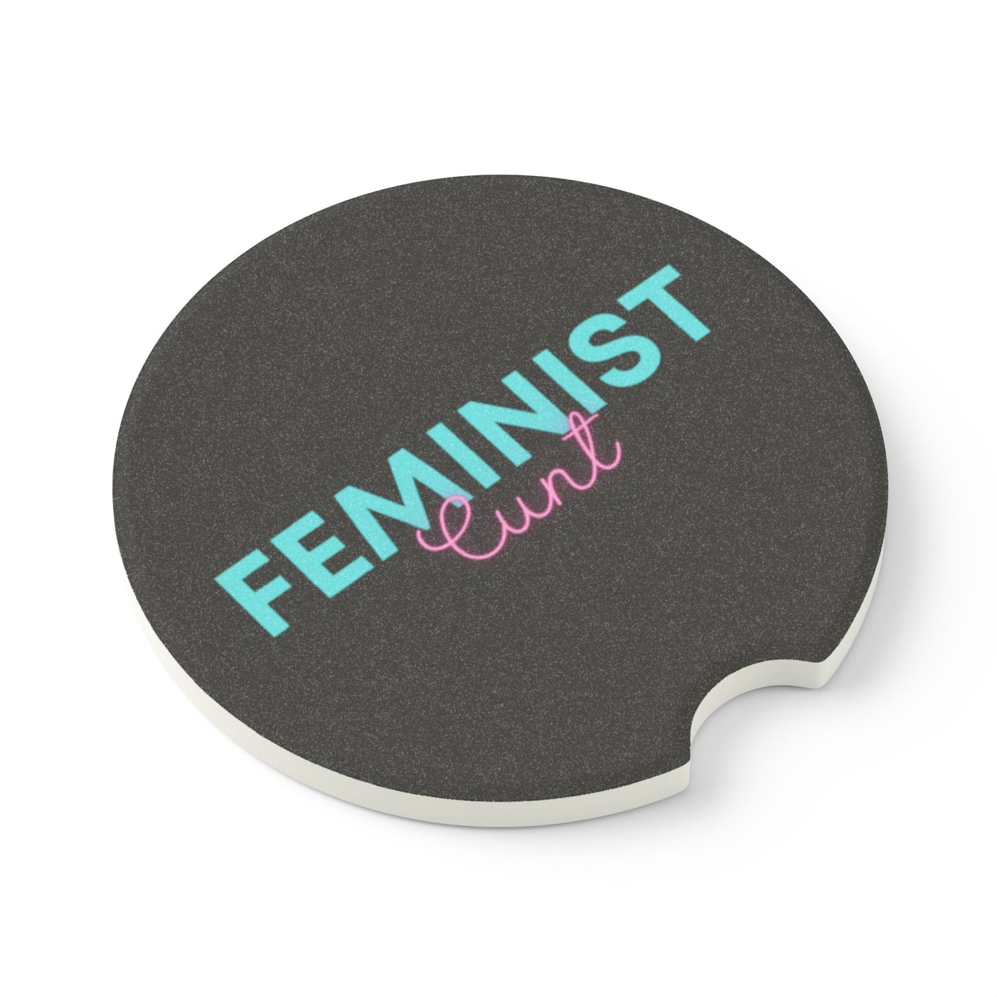 Feminist Cnt - Soapstone Car Coaster