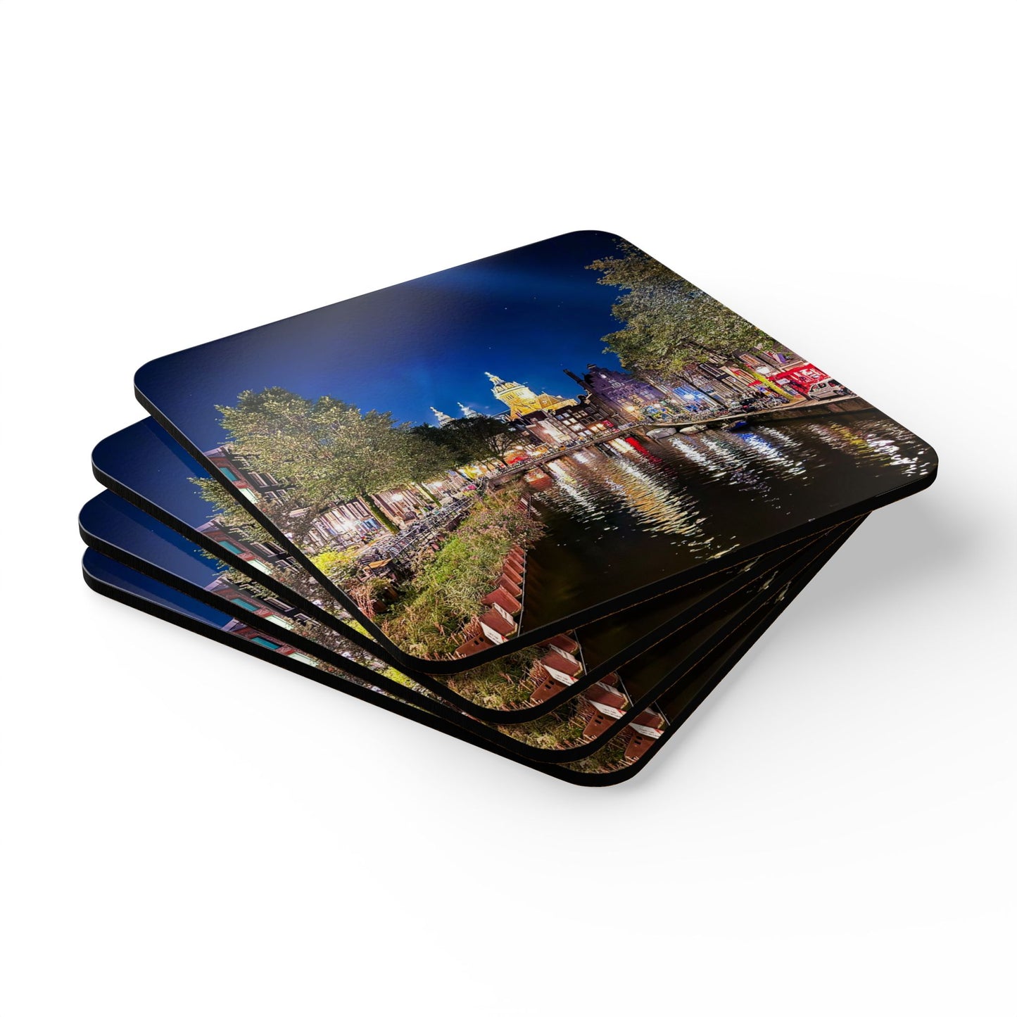 Amsterdam Night Sky by Chasing Oz - Corkwood Coaster Set