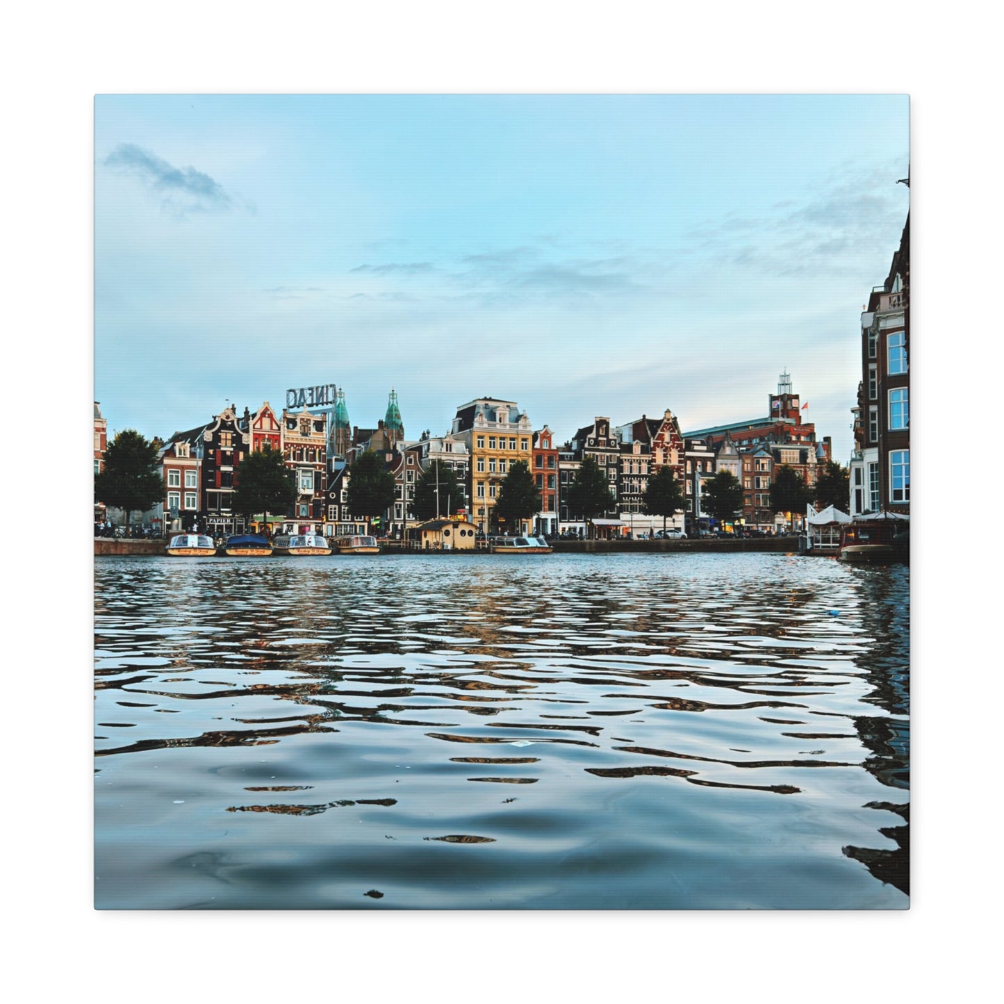 Amsterdam Canal Twilight by Chasing Oz - Stretched Canvas Print
