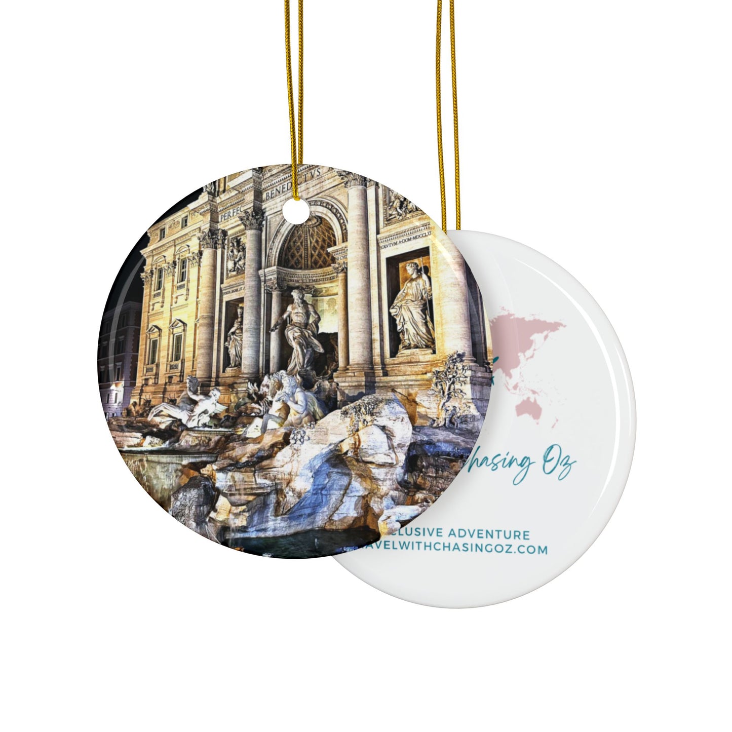 Trevi Fountain by Chasing Oz - Double-sided Ceramic Ornaments