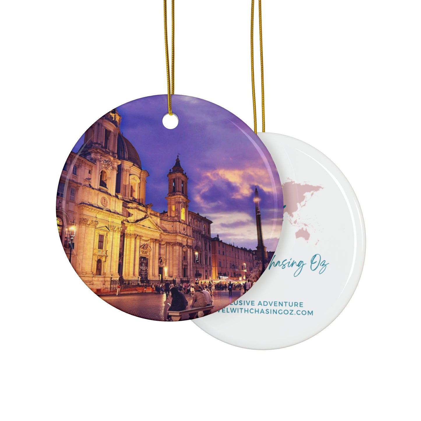 Rome Sunset by Chasing Oz - Double-sided Ceramic Ornaments