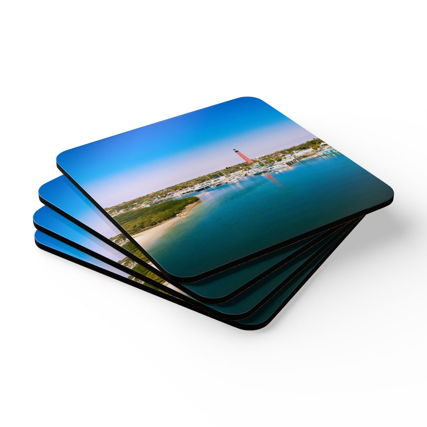 Ponce Inlet Lighthouse by Chasing Oz - Corkwood Coaster Set