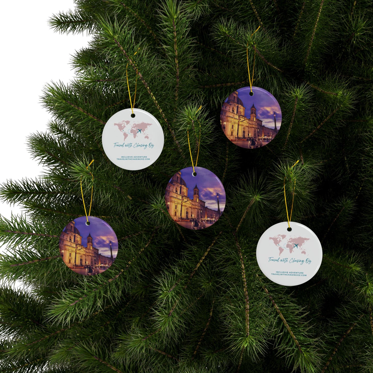 Rome Sunset by Chasing Oz - Double-sided Ceramic Ornaments