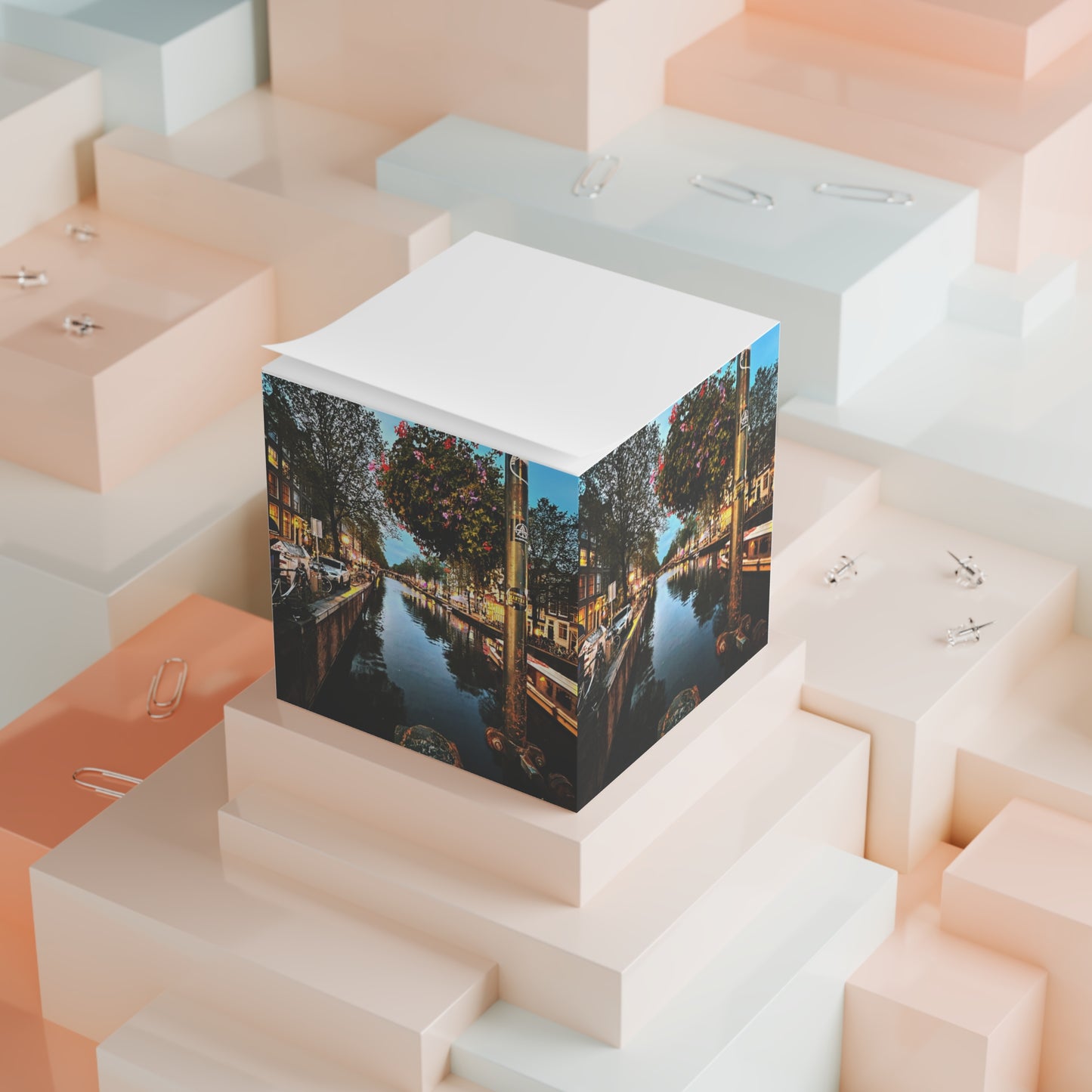 Amsterdam Canal Lights - Sticky Note Cube