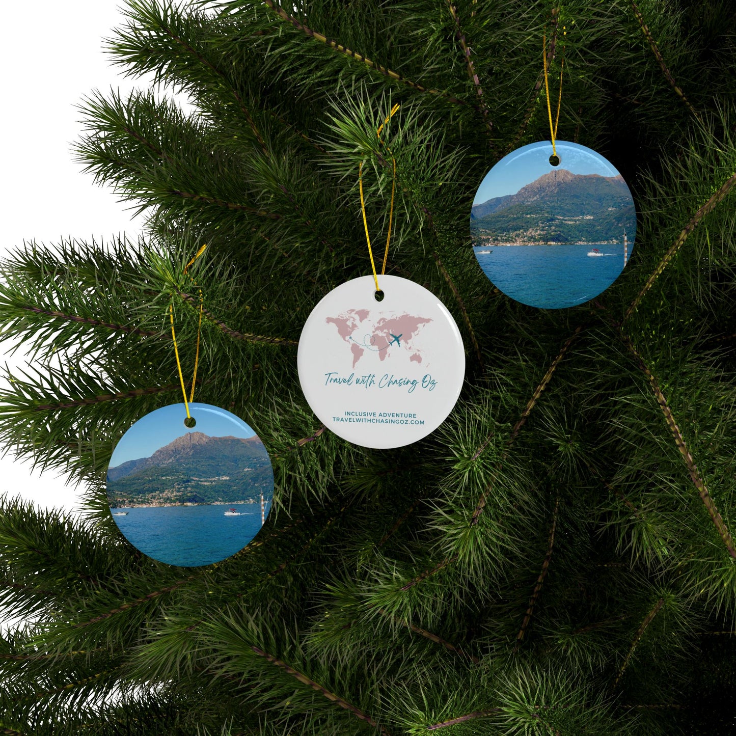 Lake Como by Chasing Oz - Double-sided Ceramic Ornaments