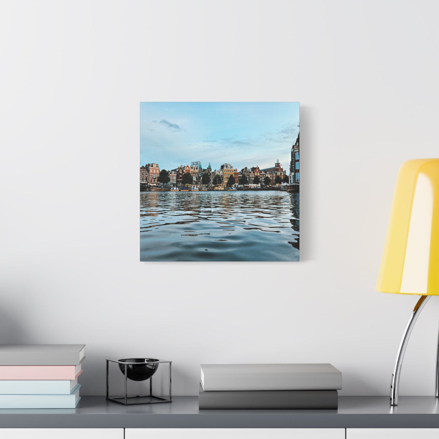 Amsterdam Canal Twilight by Chasing Oz - Stretched Canvas Print