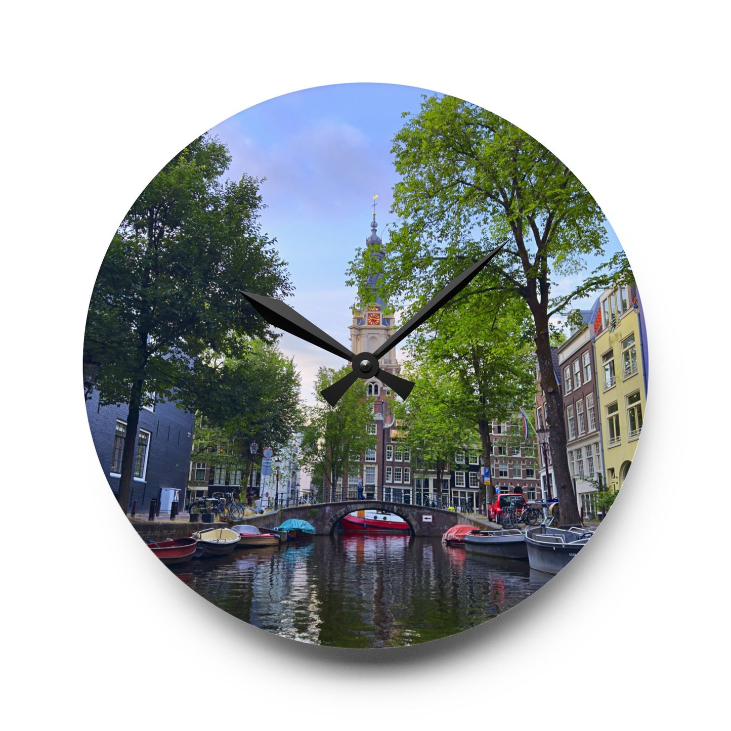 Amsterdam at Sundown - Acrylic Wall Clock