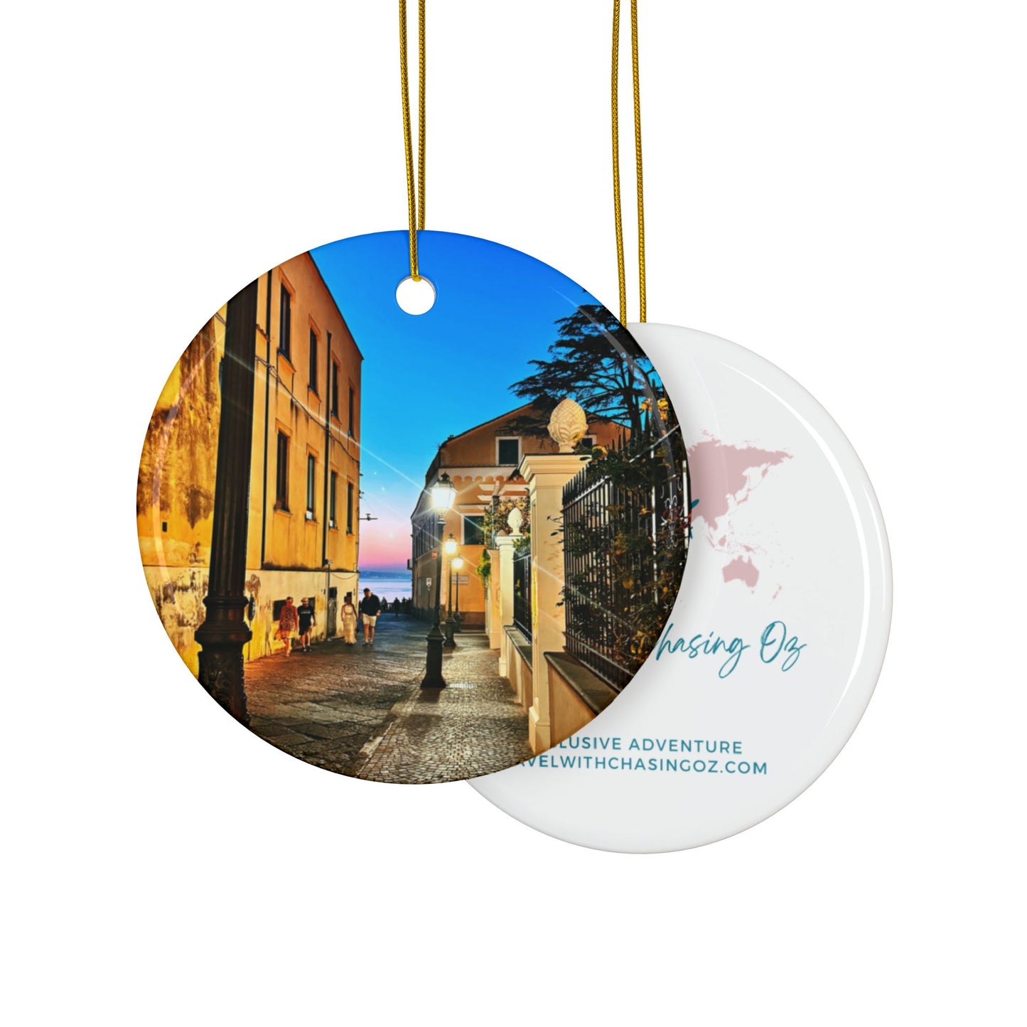 Sorrento Sunset by Chasing Oz - Double-sided Ceramic Ornaments