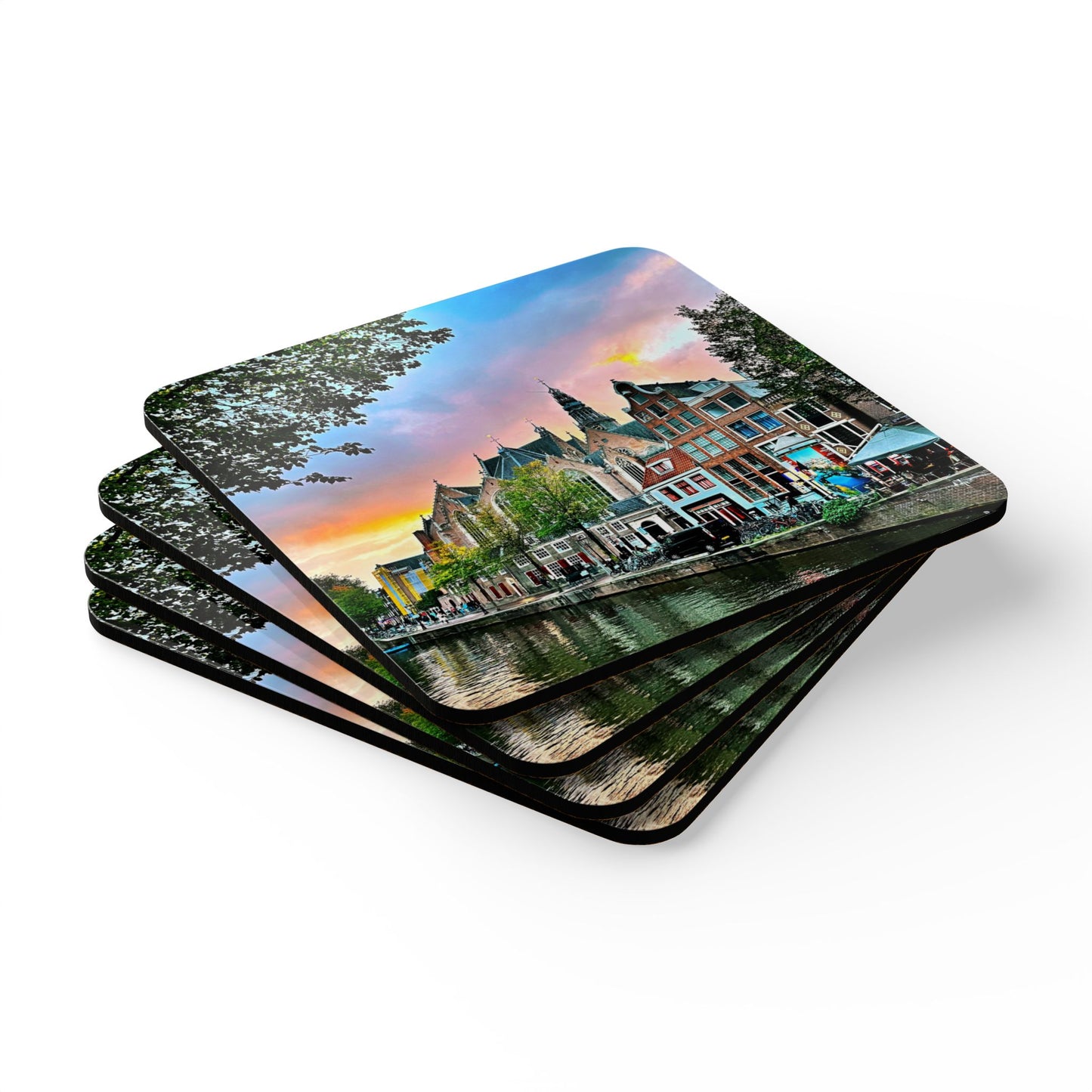 Amsterdam Sunset - Corkwood Coaster Set