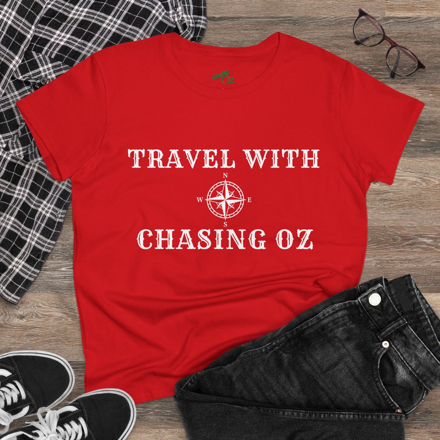 Travel with Chasing Oz - Womens Cotton Tee