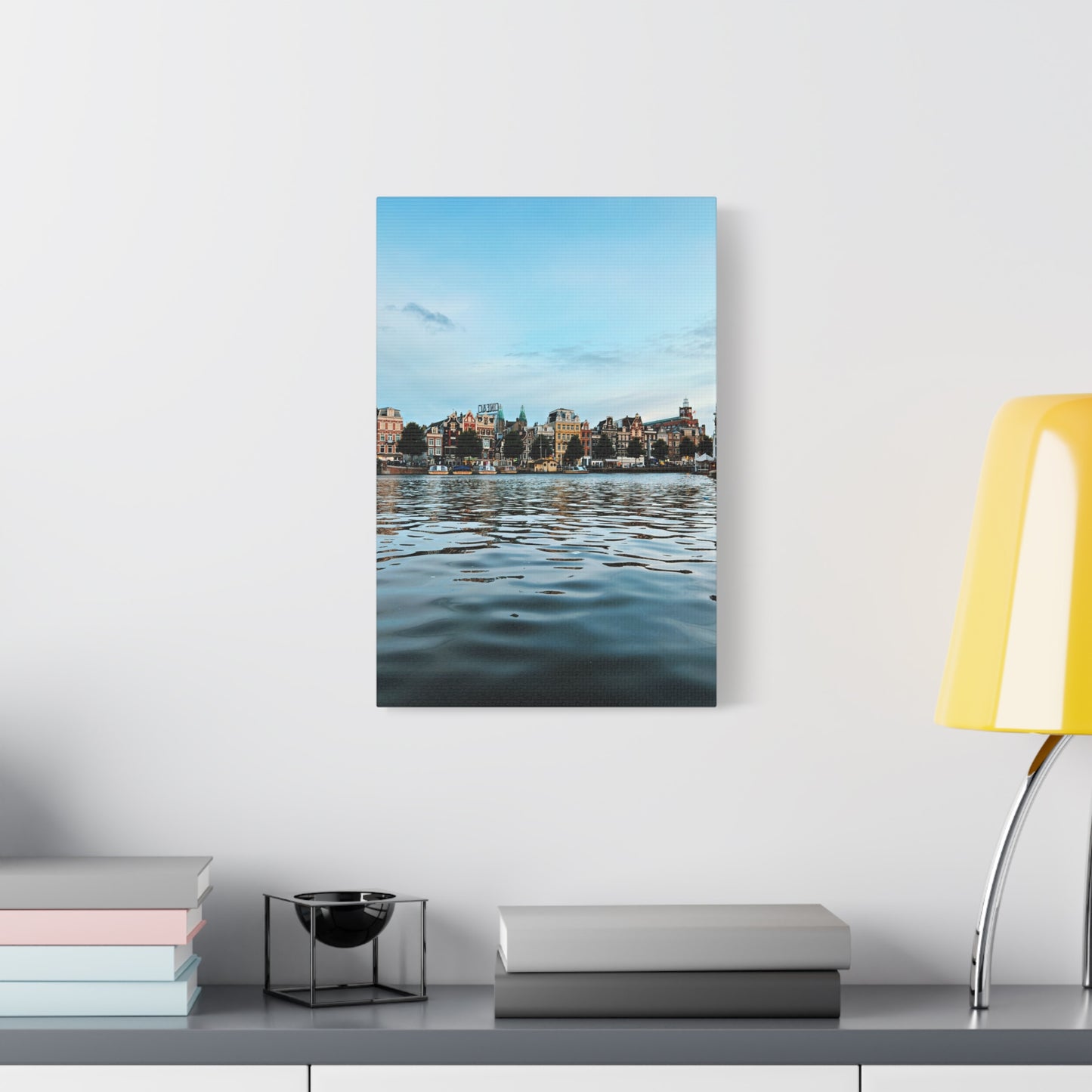 Amsterdam Canal Twilight by Chasing Oz - Stretched Canvas Print