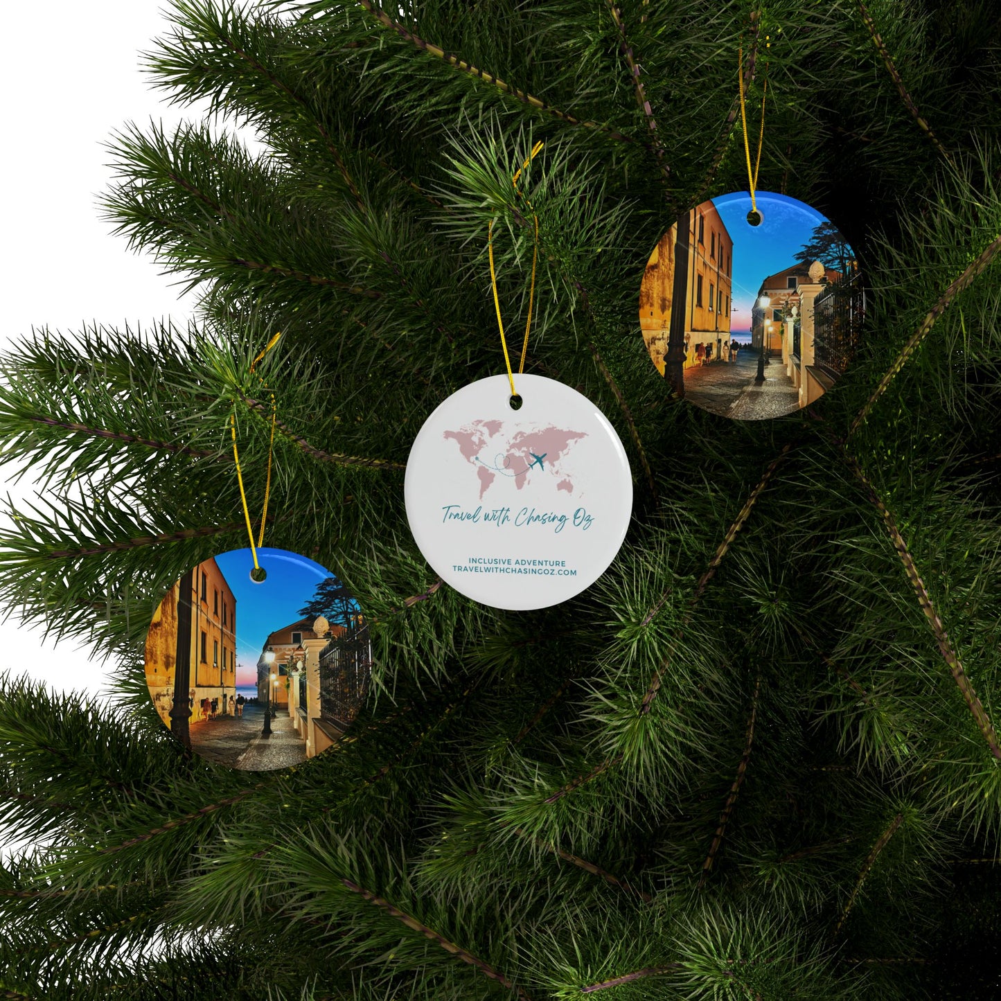 Sorrento Sunset by Chasing Oz - Double-sided Ceramic Ornaments