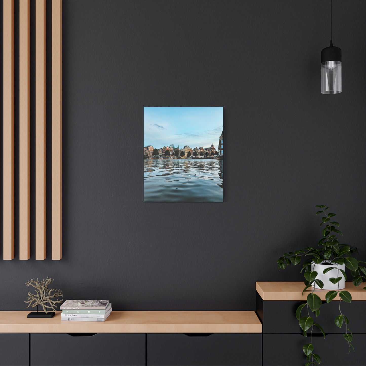 Amsterdam Canal Twilight by Chasing Oz - Stretched Canvas Print