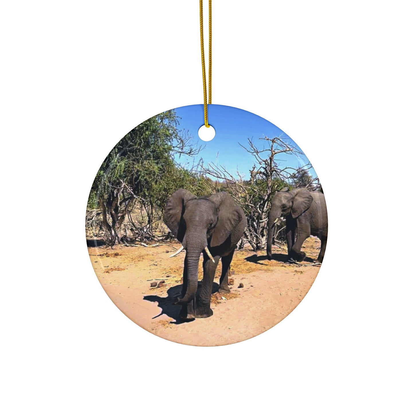 Safari Elephants by Chasing Oz - Ceramic Ornaments