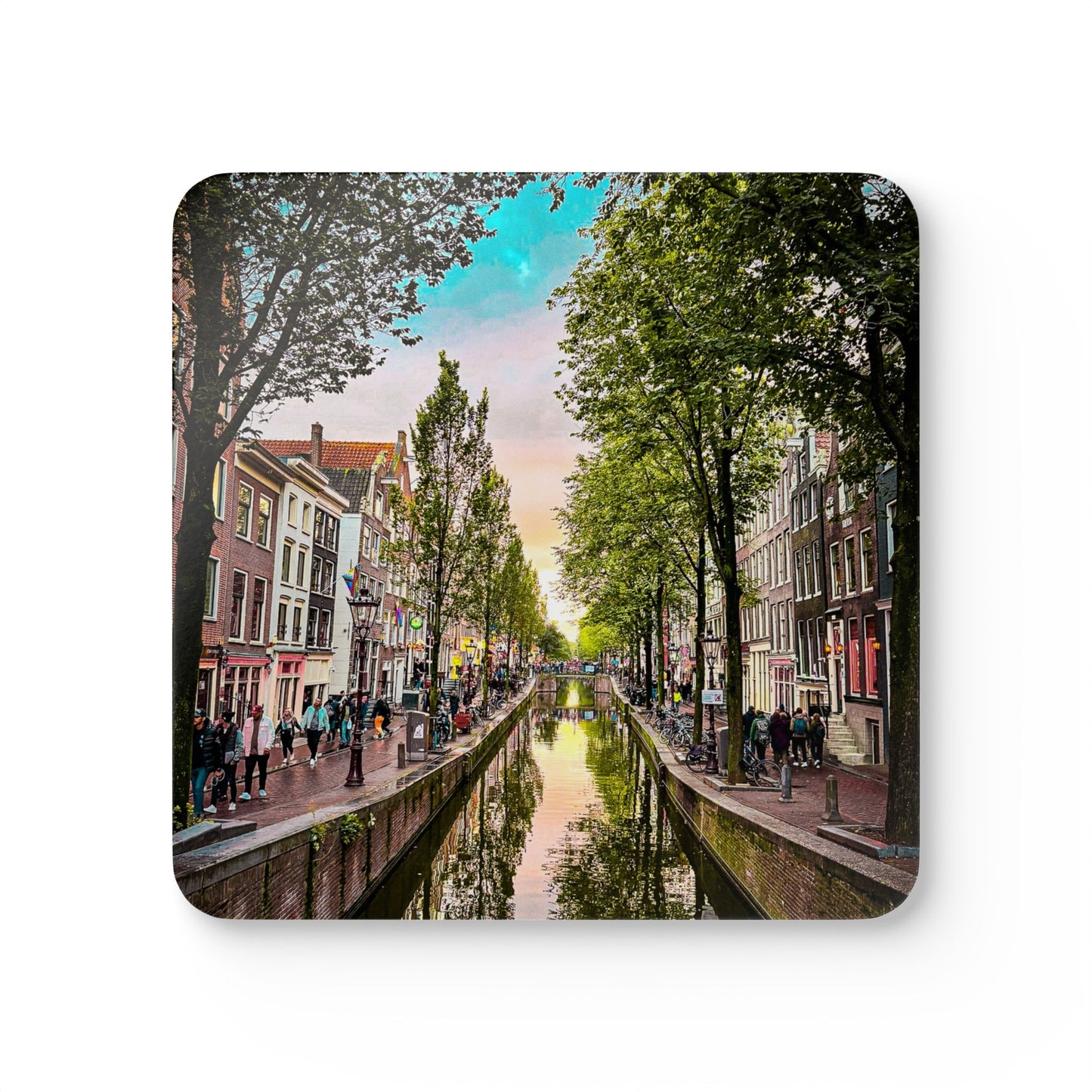 Fall Amsterdam at Twilight by Chasing Oz - Corkwood Coaster Set (of 4)