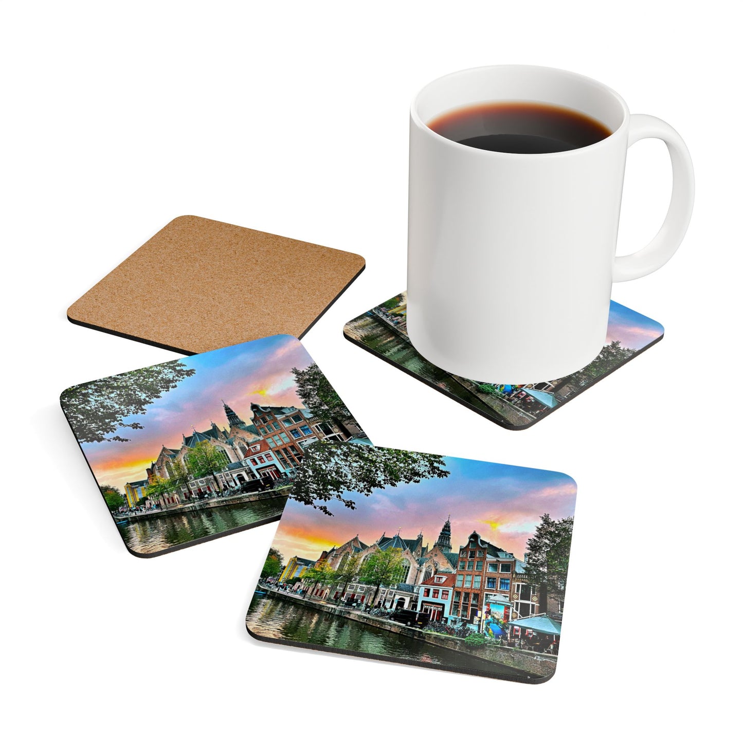 Amsterdam Sunset - Corkwood Coaster Set
