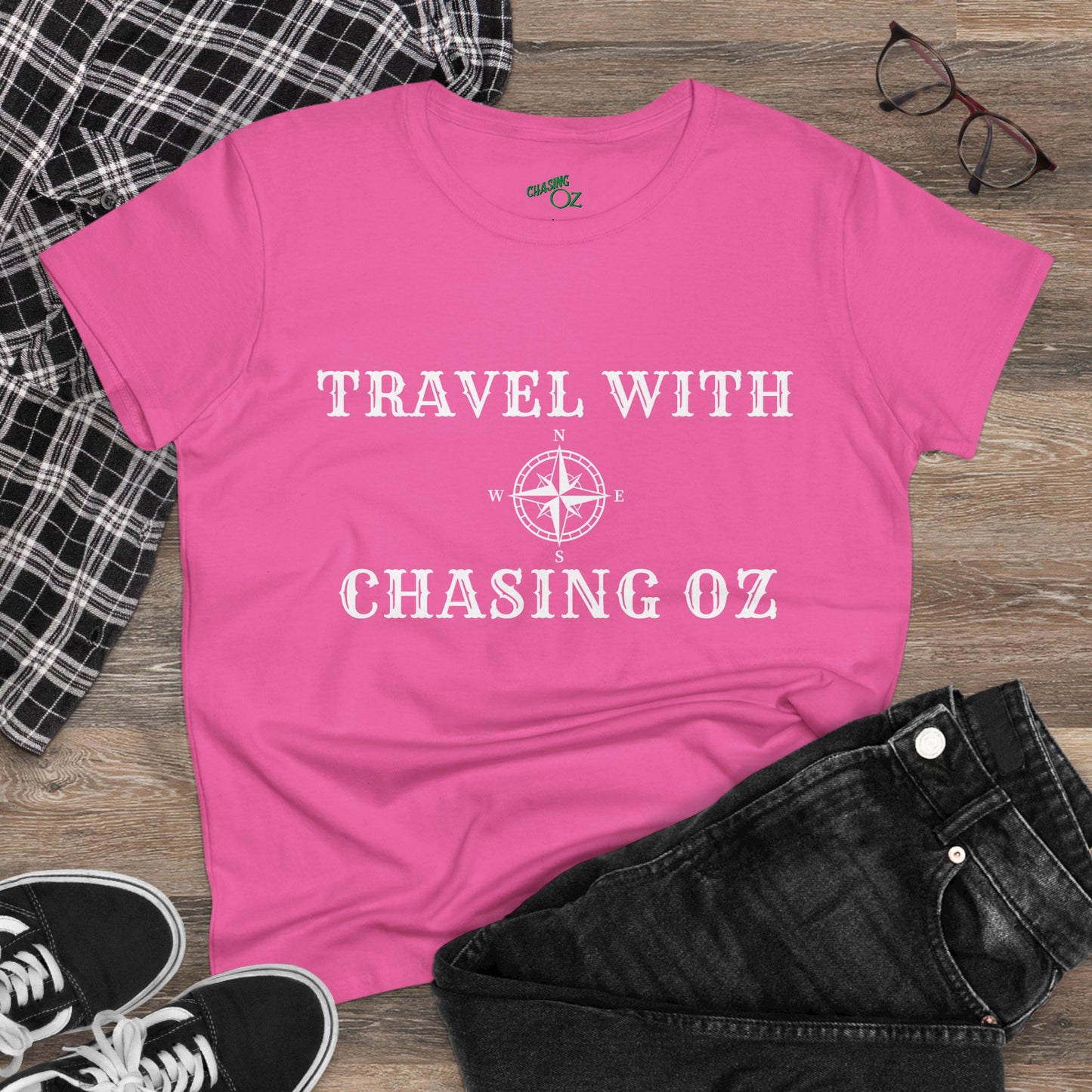 Travel with Chasing Oz - Womens Cotton Tee