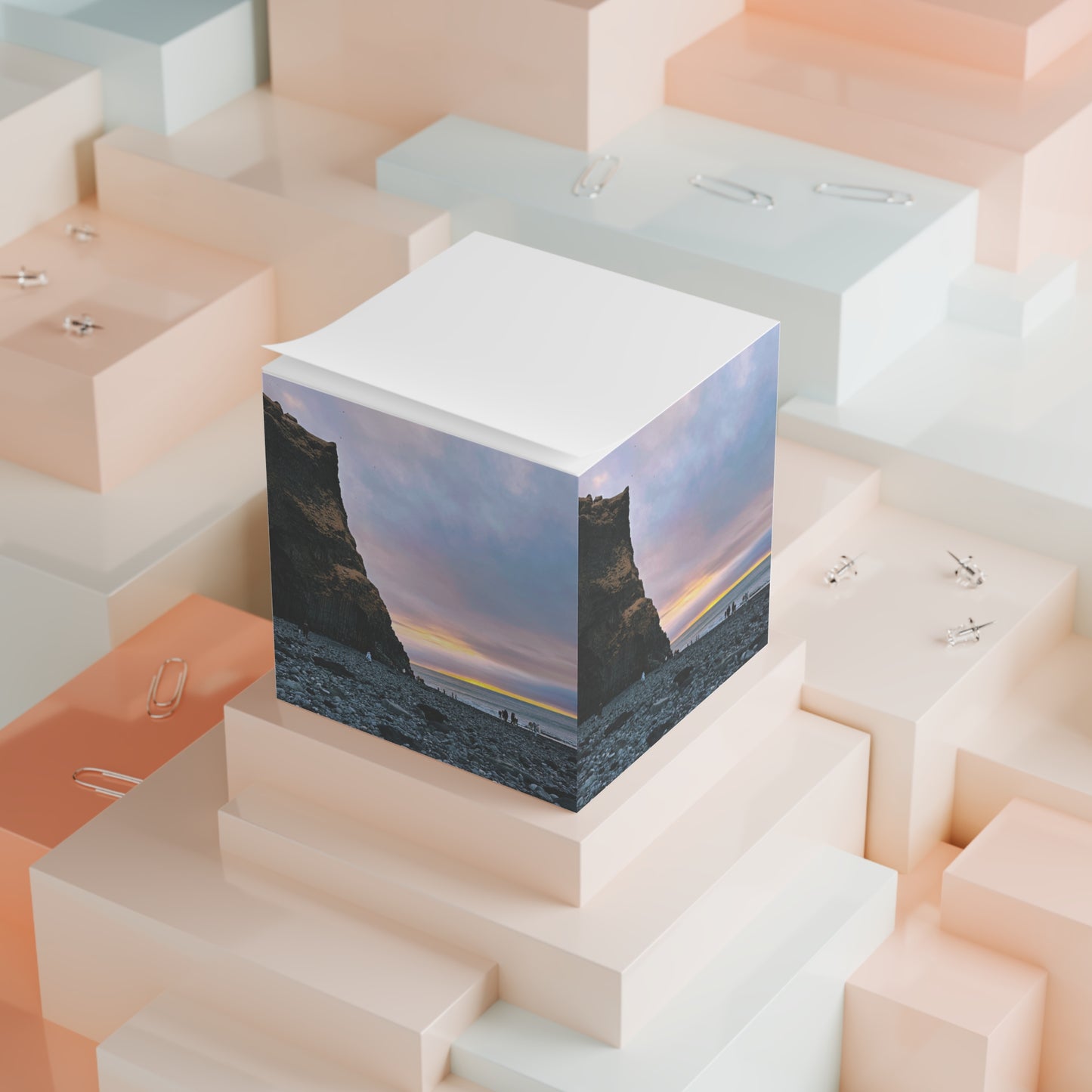 Iceland Black Sand Beach Sunrise - Sticky Note cube