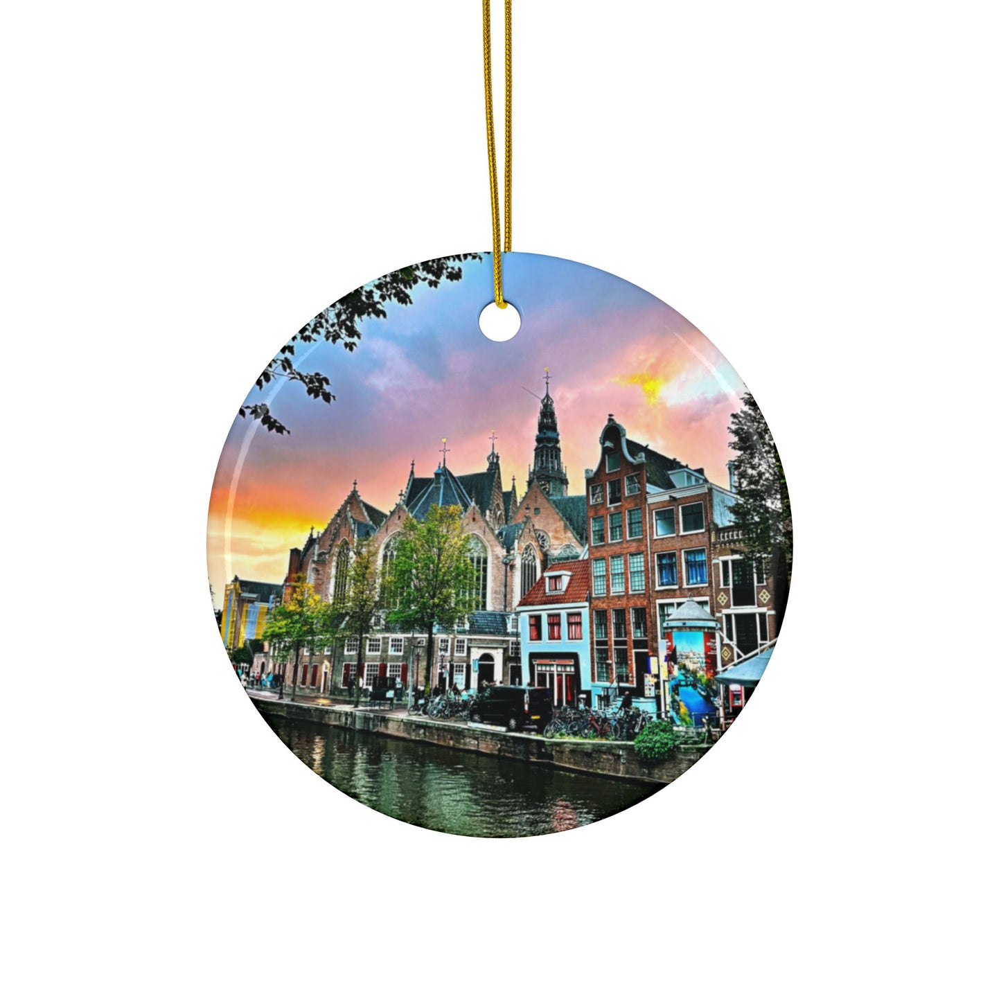 Amsterdam Sunset by Chasing Oz - Doubled-sided Ceramic Ornaments