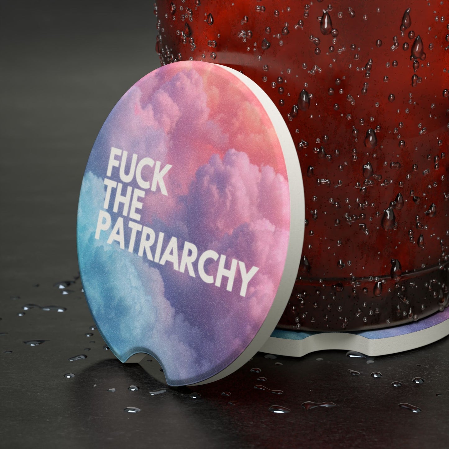 F the Patriarchy - Soapstone Car Coaster