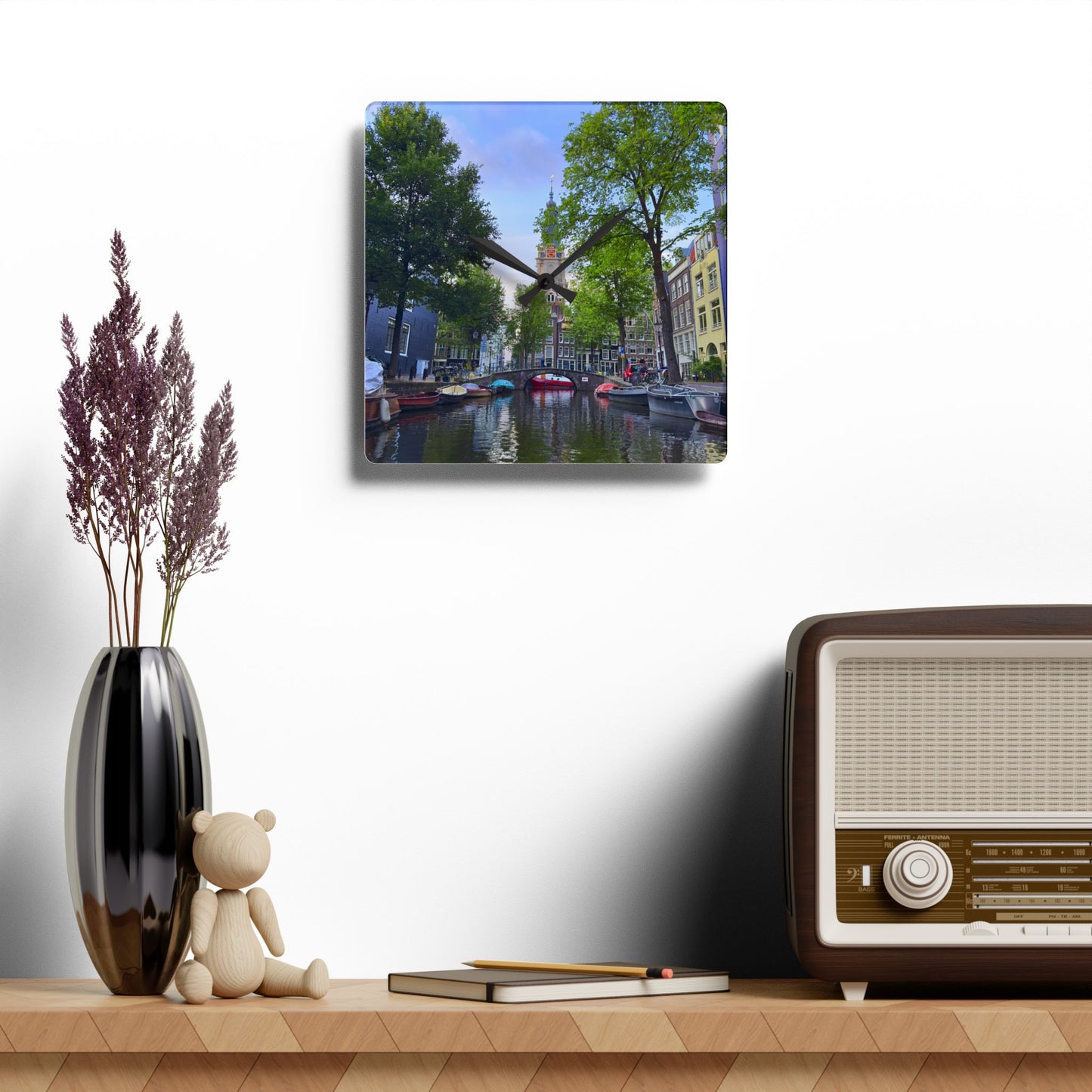 Amsterdam at Sundown - Acrylic Wall Clock