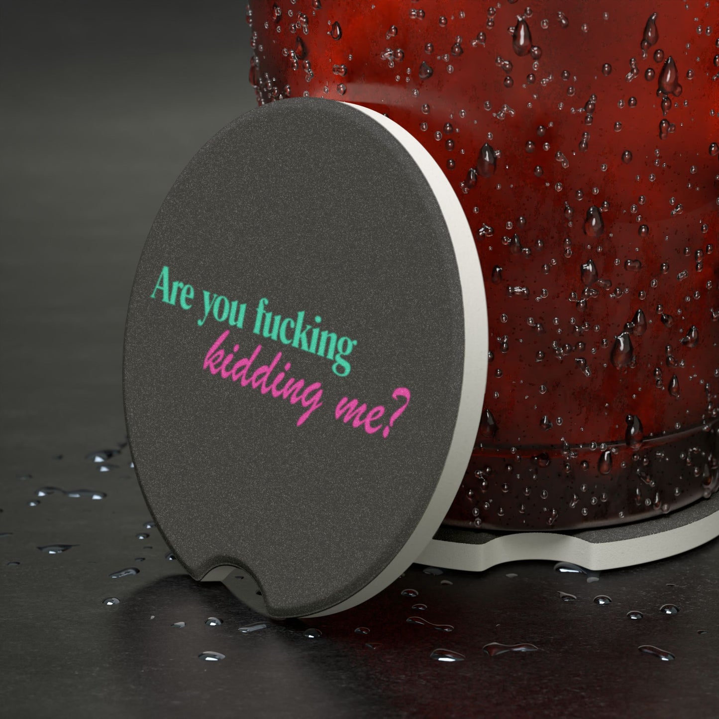 Are You Kidding Me - Soapstone Car Coaster