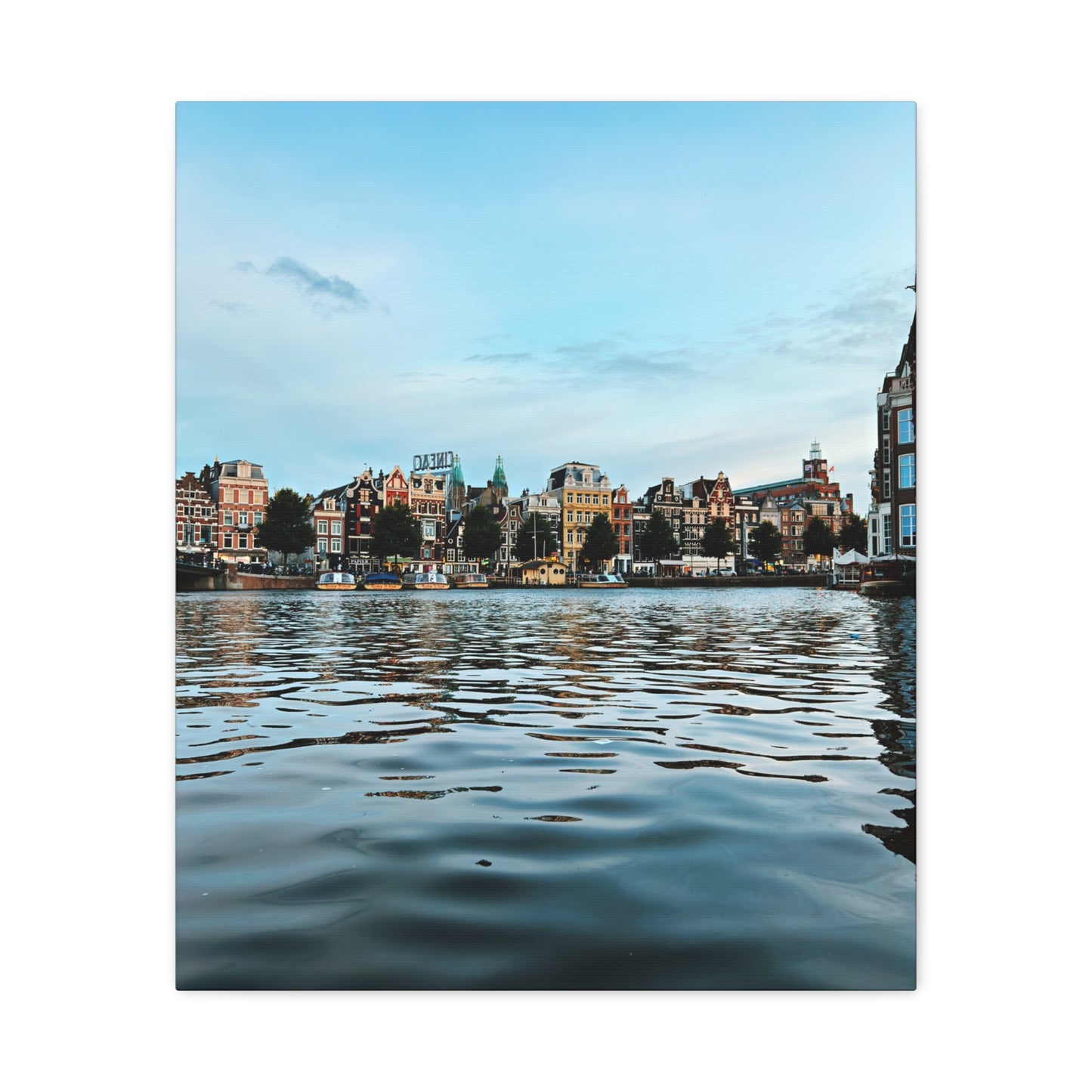 Amsterdam Canal Twilight by Chasing Oz - Stretched Canvas Print