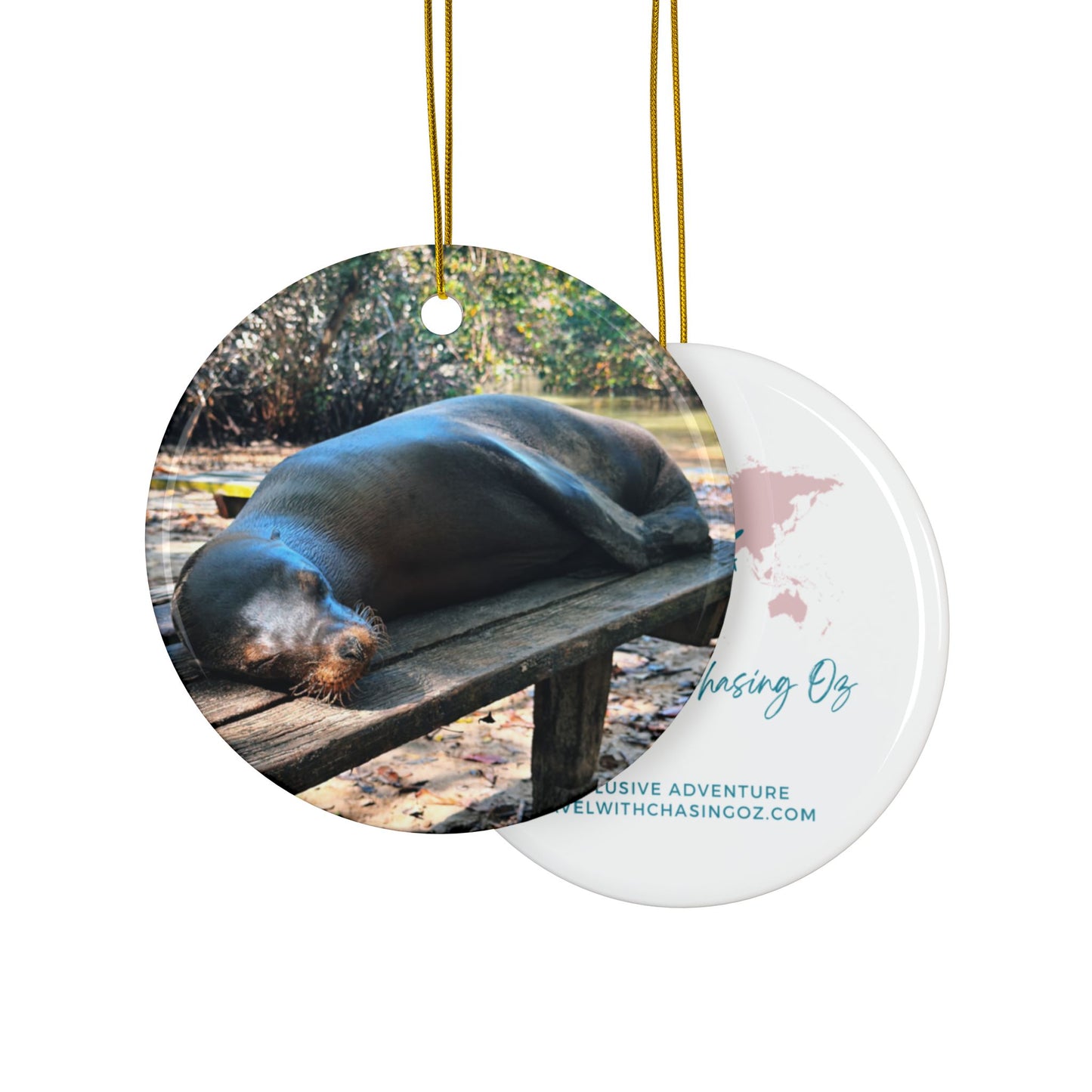 Galapagos Seal Lion Napping - Ceramic Ornaments