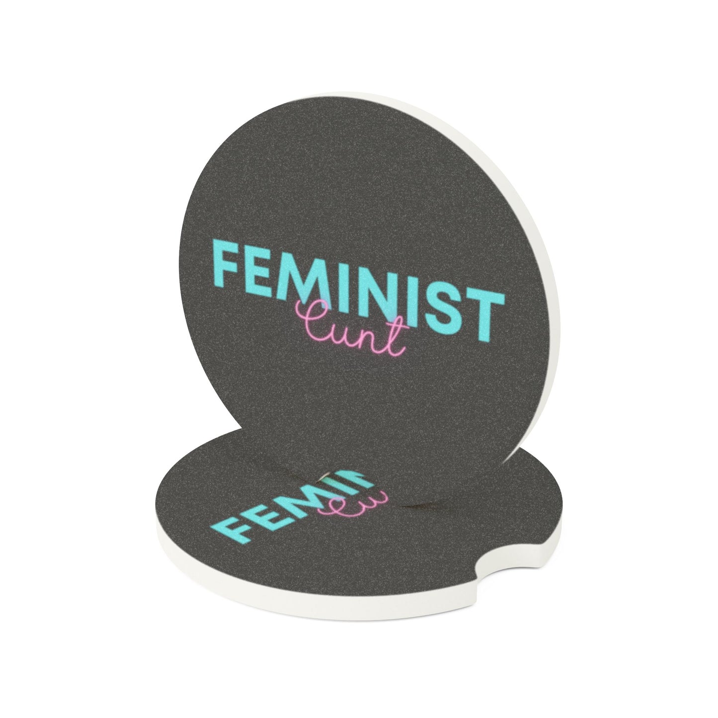 Feminist Cnt - Soapstone Car Coaster