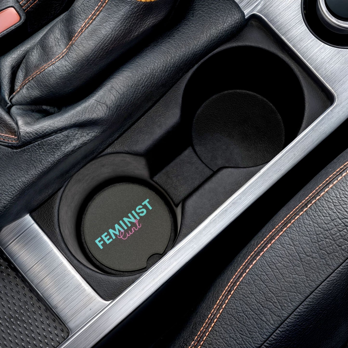 Feminist Cnt - Soapstone Car Coaster