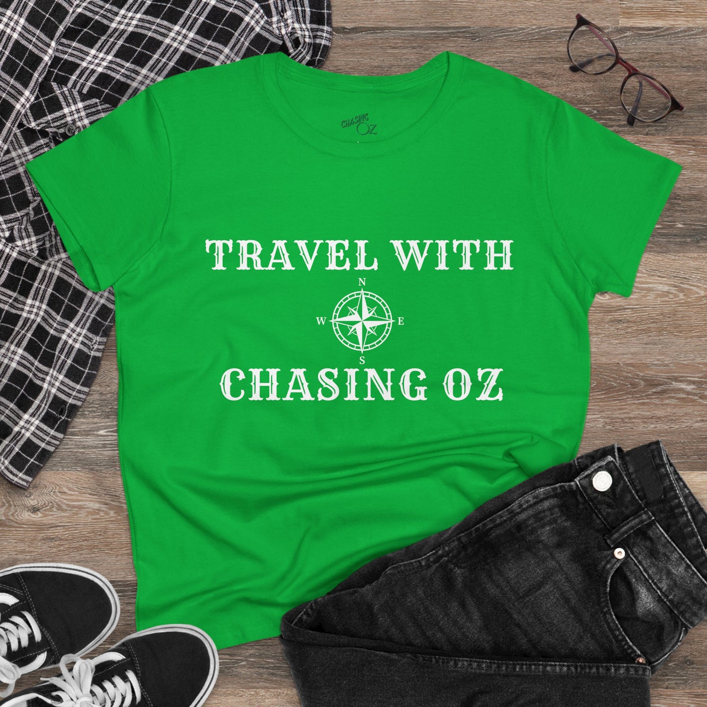 Travel with Chasing Oz - Womens Cotton Tee