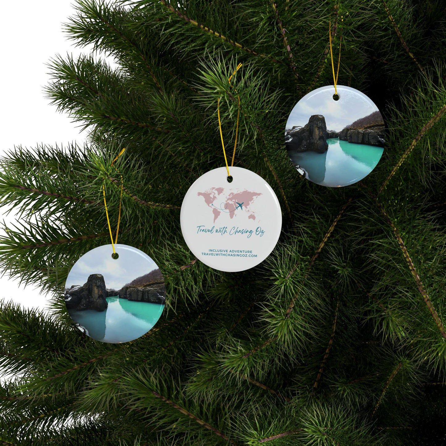 Iceland by Chasing Oz - Doubled-Sided Ceramic Ornaments