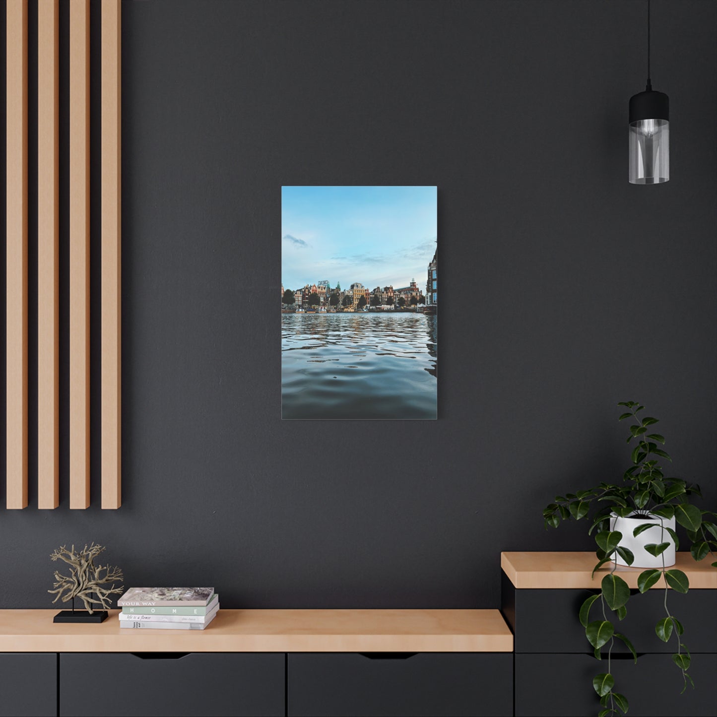 Amsterdam Canal Twilight by Chasing Oz - Stretched Canvas Print