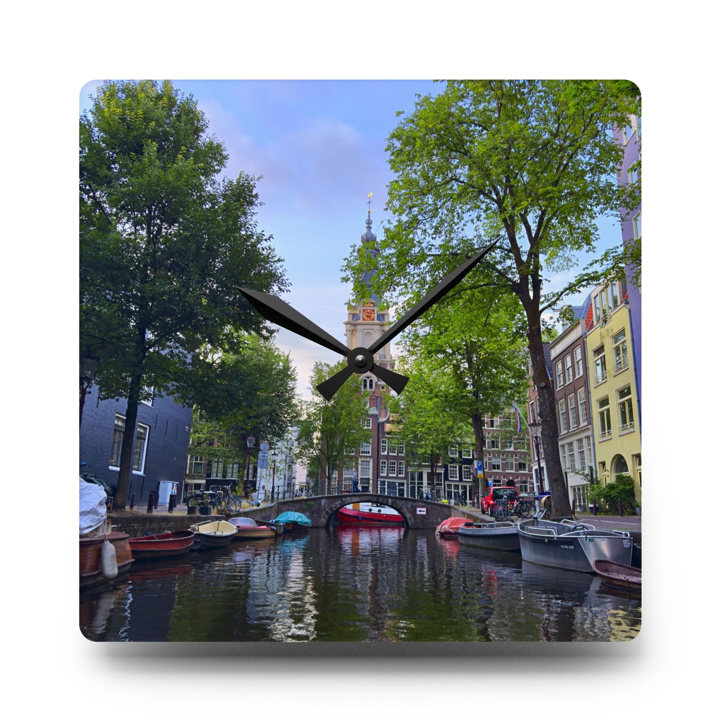 Amsterdam at Sundown - Acrylic Wall Clock