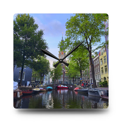 Amsterdam at Sundown - Acrylic Wall Clock