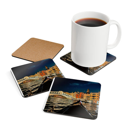 Chasing Oz Art Rialto Bridge Venice - Corkwood Coaster Set of 4