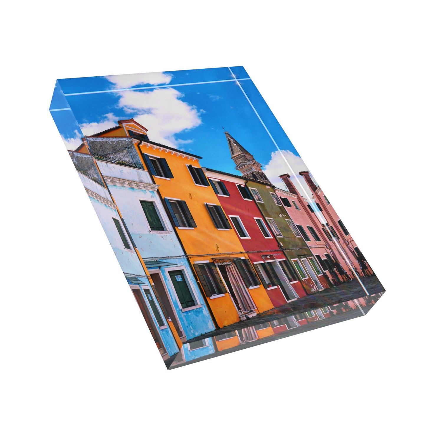 Chasing Oz Art Colorful Burano Acrlyic Photo Block