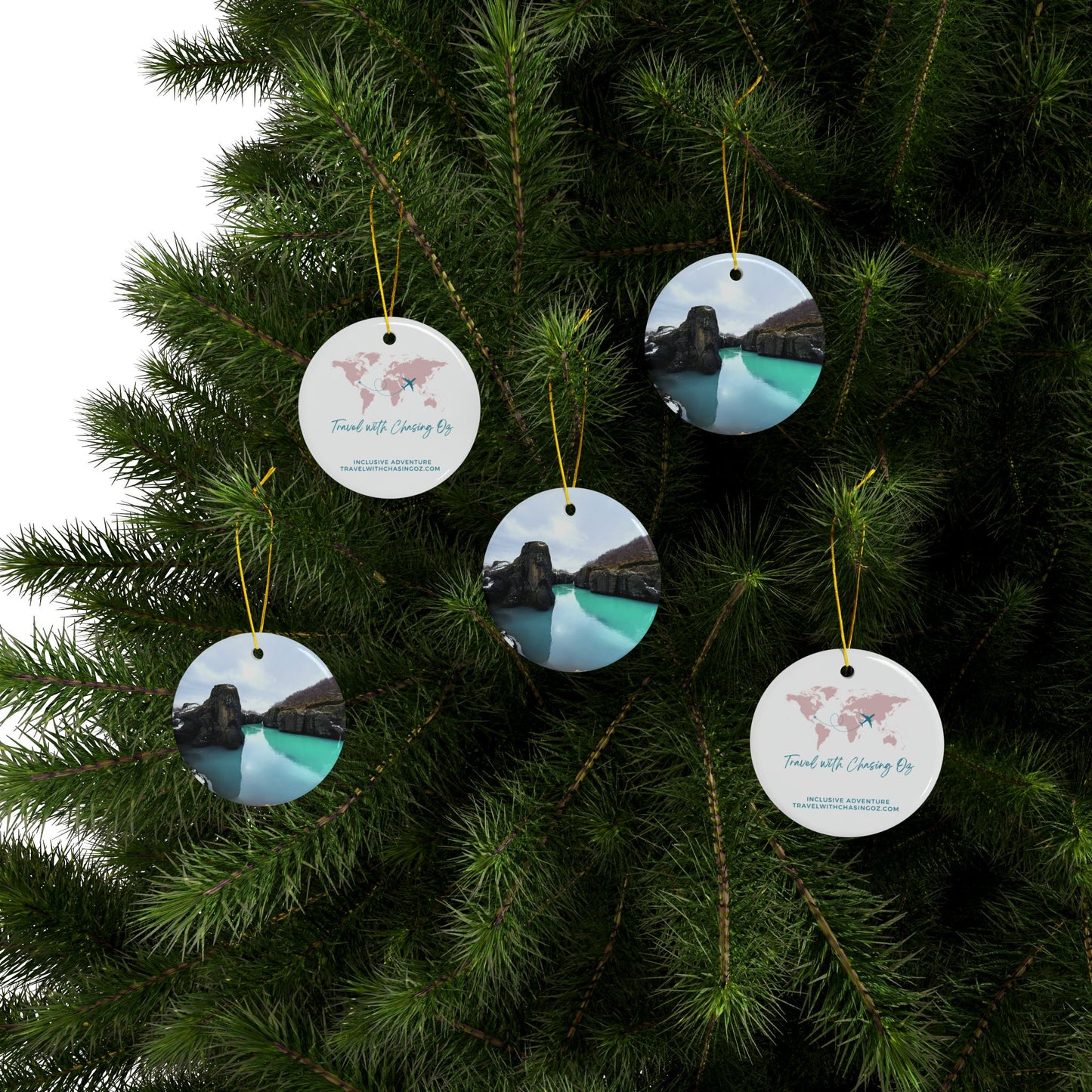 Iceland by Chasing Oz - Doubled-Sided Ceramic Ornaments
