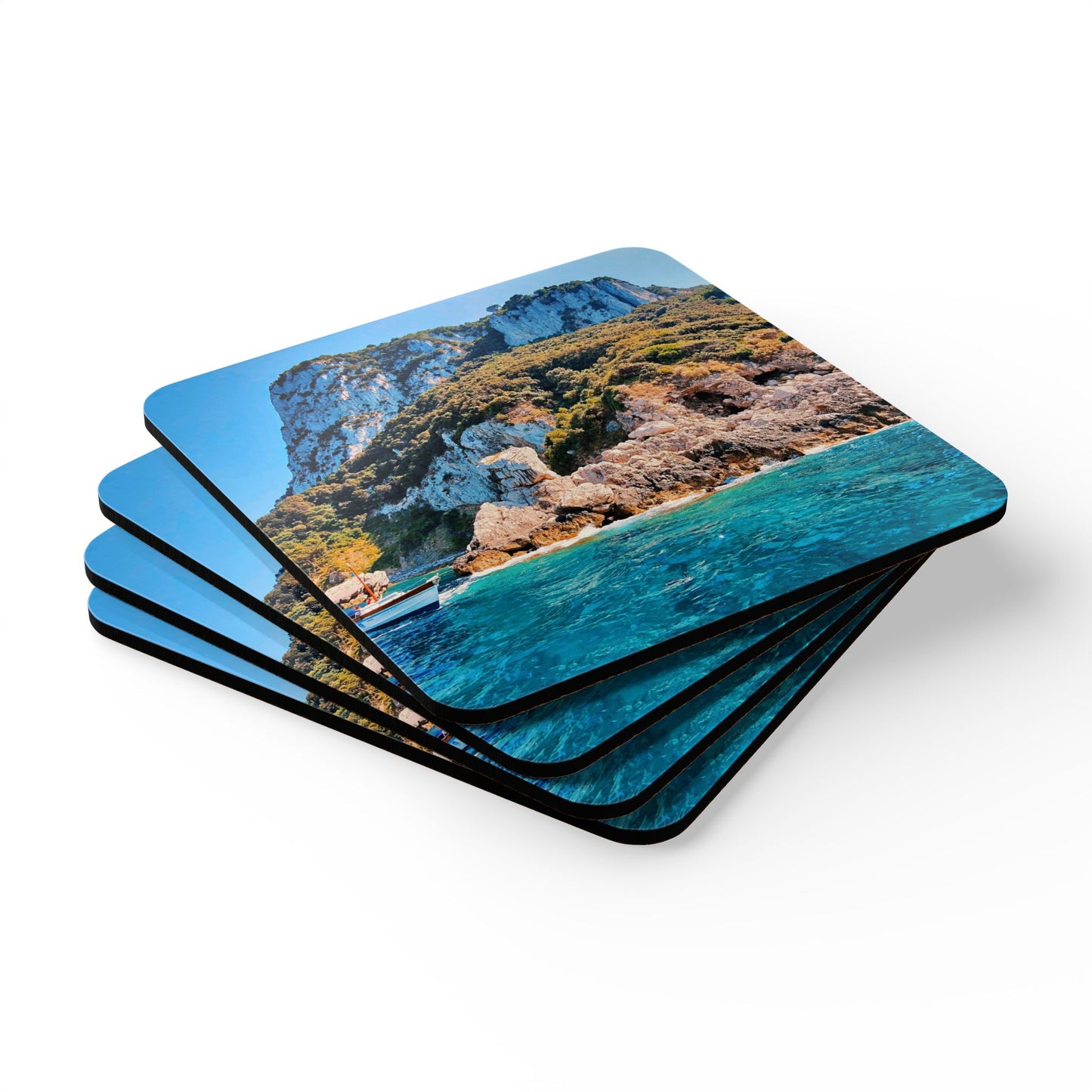 Capri Coast by Chasing Oz - Cork Coaster Set ( of 4)