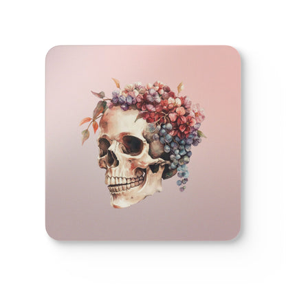 Floral Skull - Cork Coaster (Set of 4)