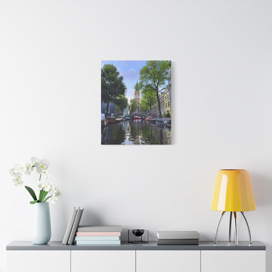 Amsterdam at Sundown by Chasing Oz - Stretched Canvas Print