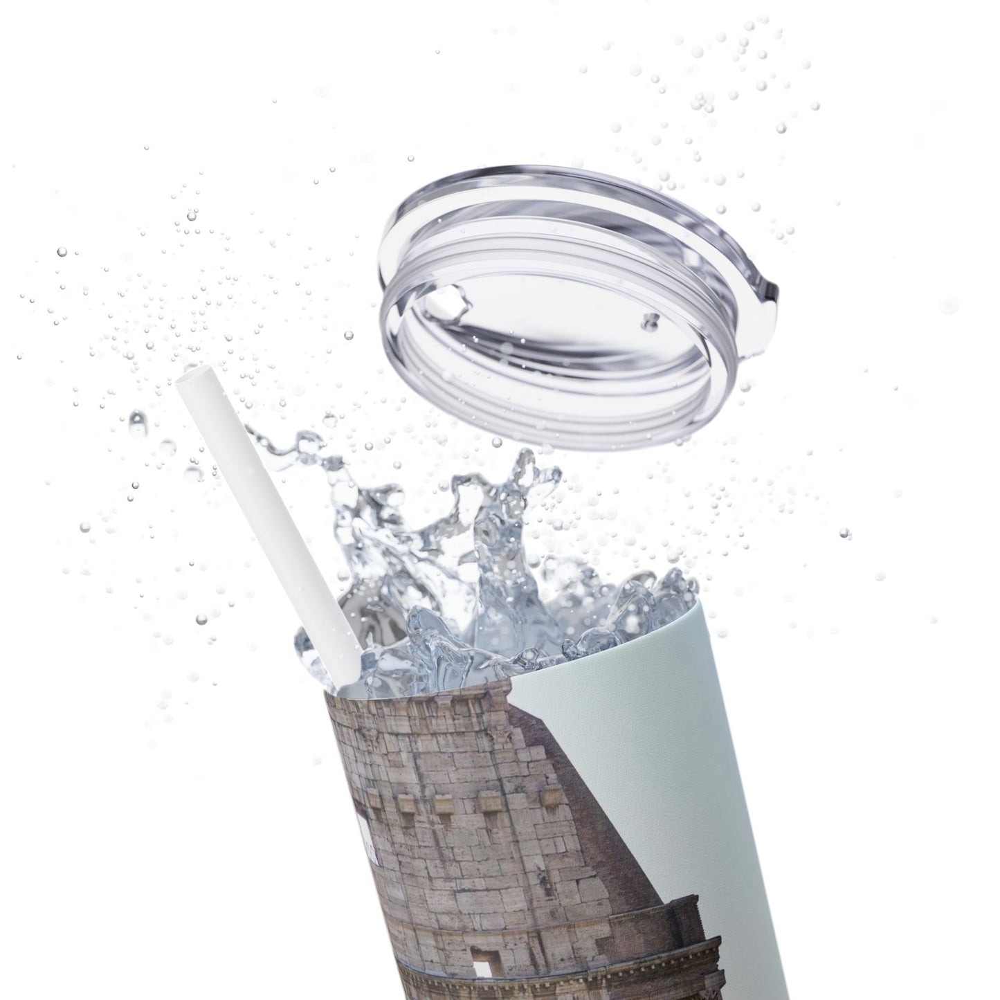 Chasing Oz Art Rome Coliseum - Skinny Tumbler with Straw, 20oz