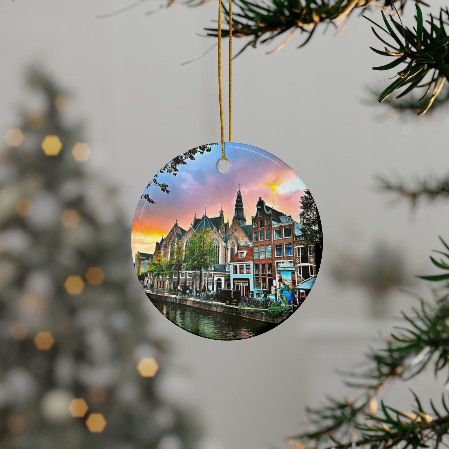 Amsterdam Sunset by Chasing Oz - Doubled-sided Ceramic Ornaments