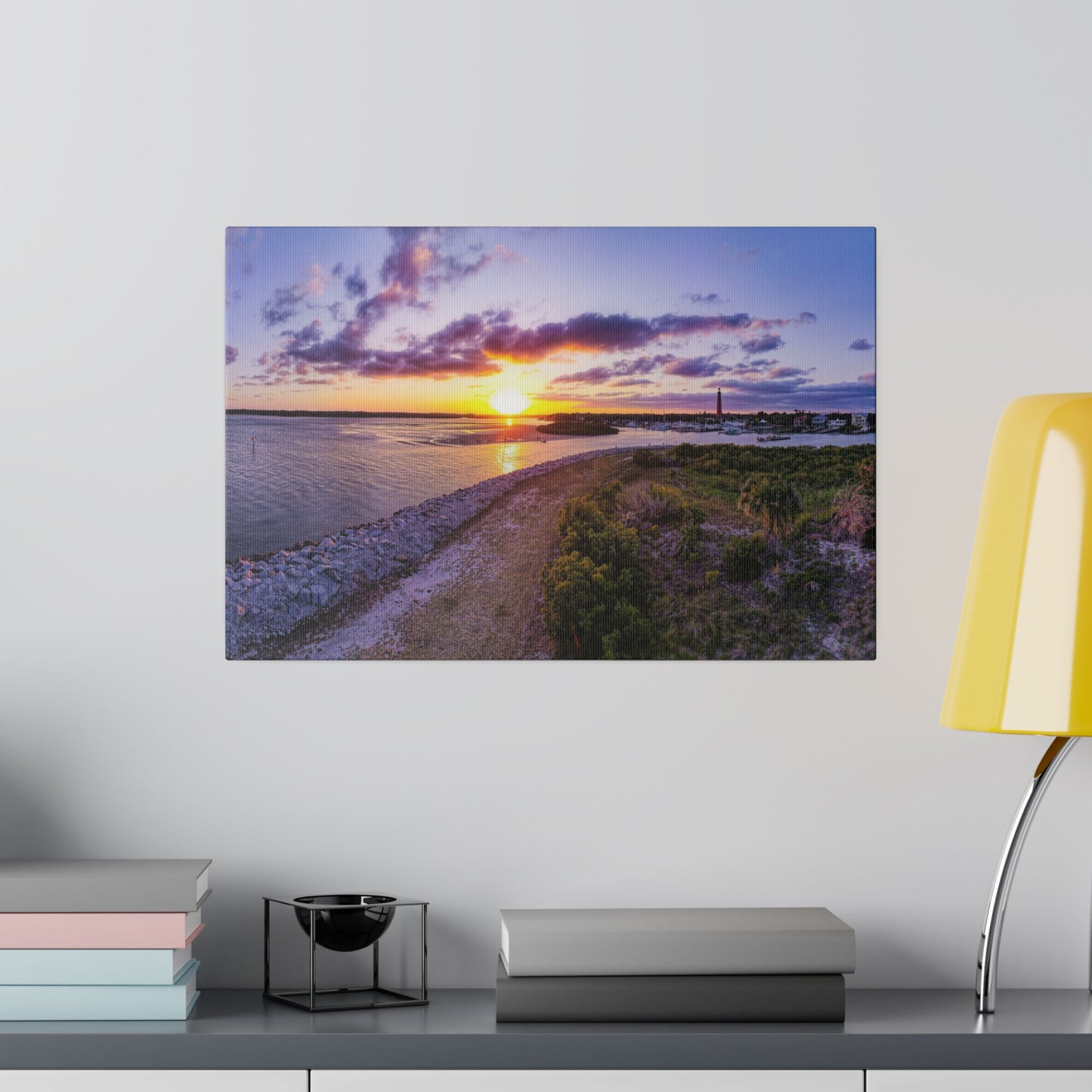 Chasing Oz Art Ponce Inlet Sunset Matte Canvas Stretched - 0.75"